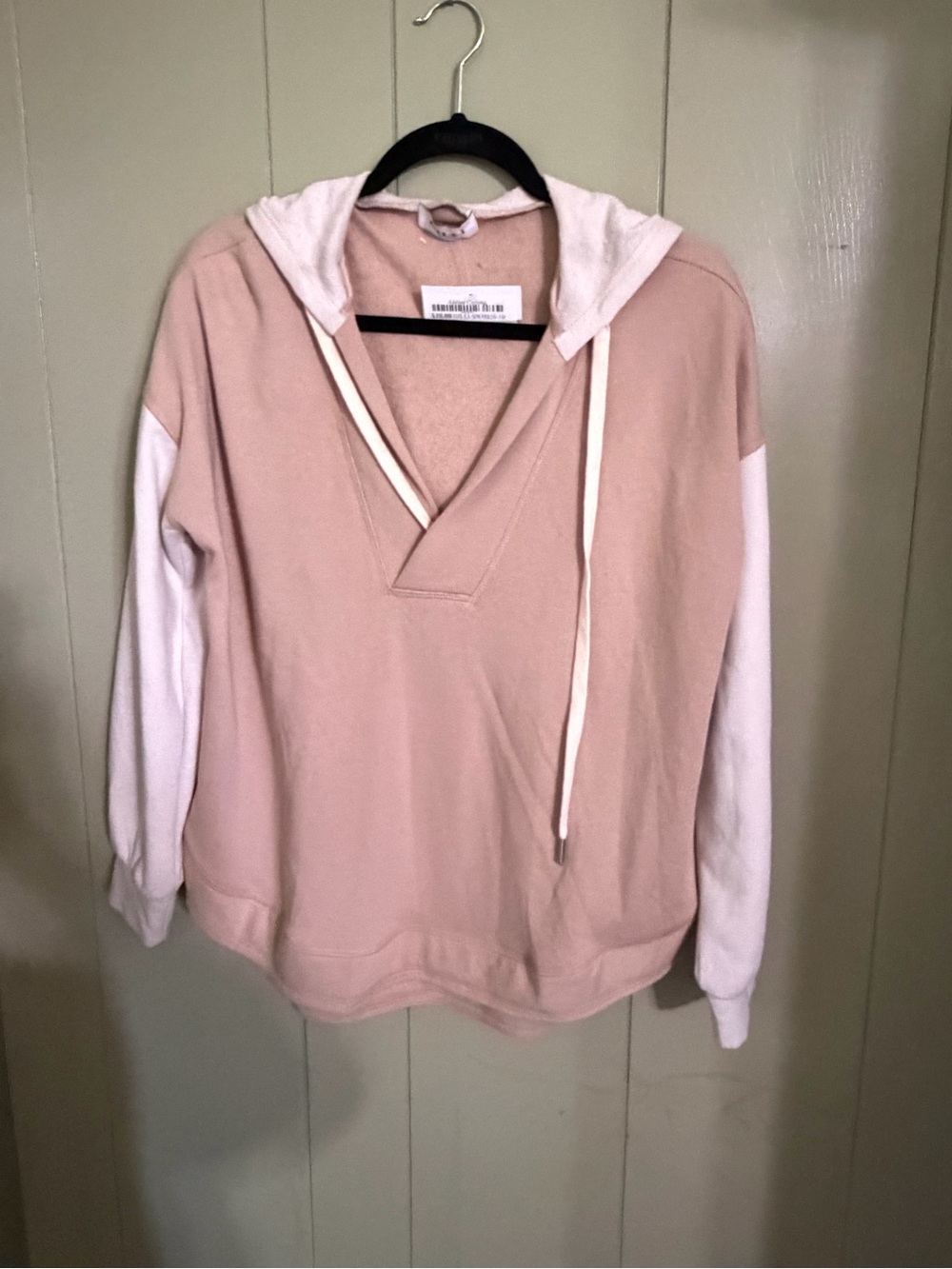 Women's brown Hooded V-Neck Pullover Sweatshirt